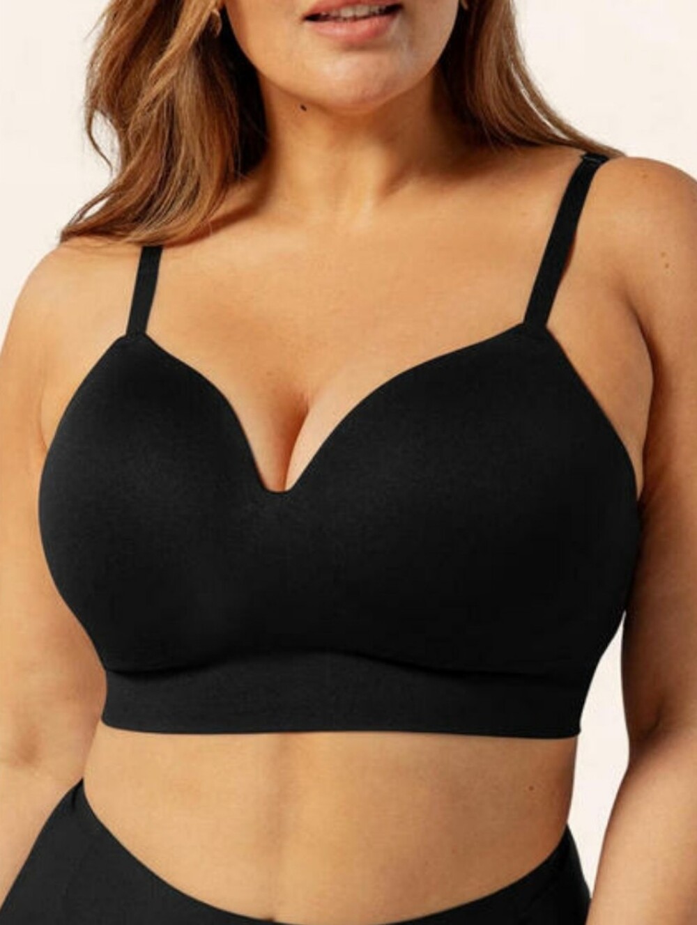 Wireless Longline Bra for Everyday Support - Black